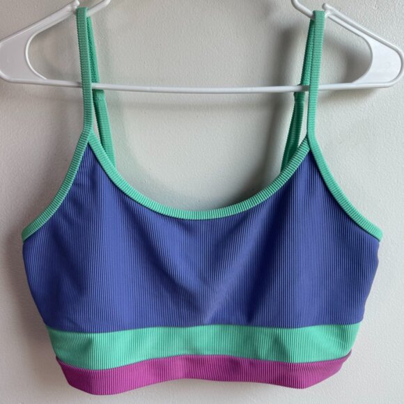 NWOT Beach Riot Eva High Tide Color Blocked Bikini Top - Picture 5 of 9